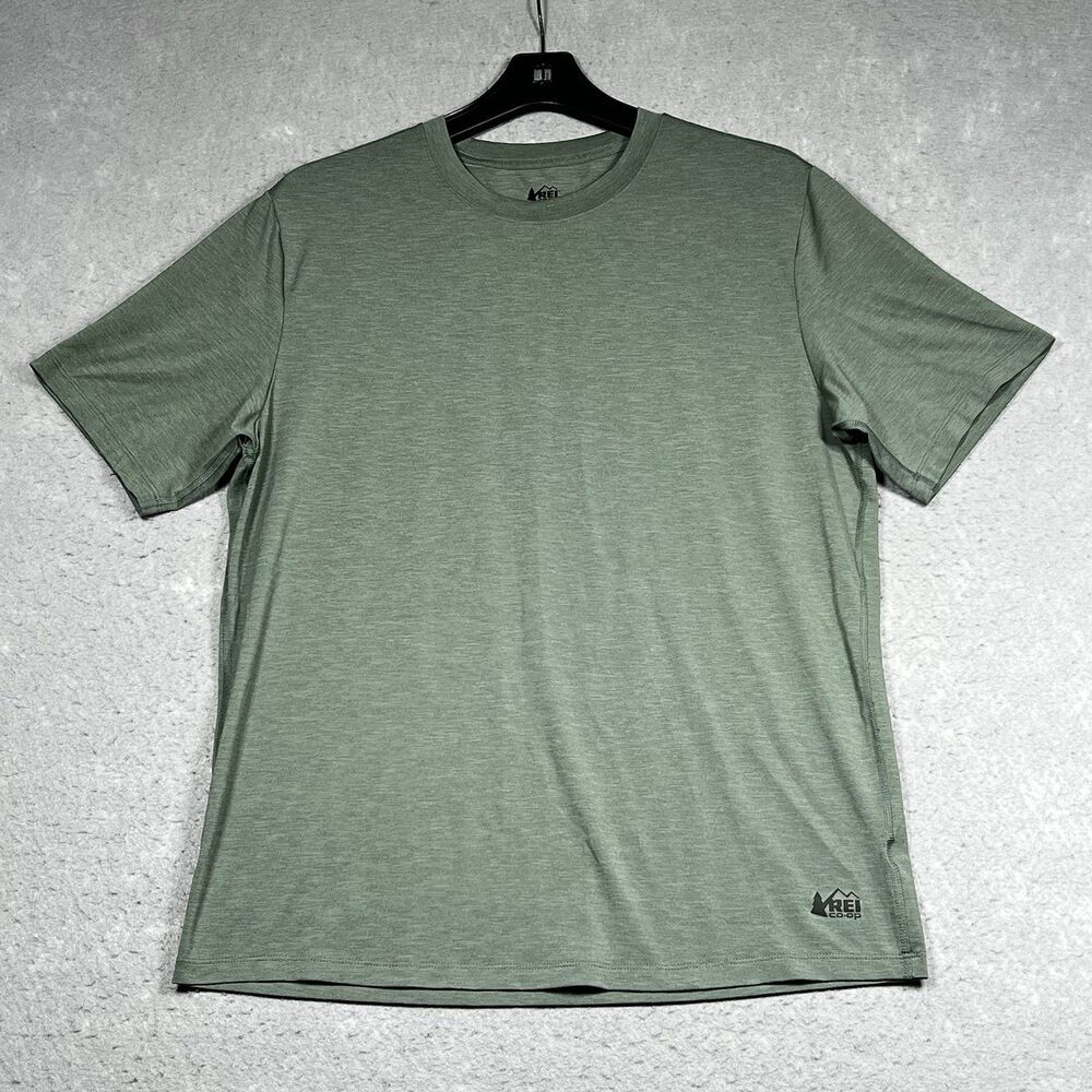 REI Co-op T-Shirt Mens Size Medium Green Active Performance Short Sleeve Tee